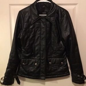 💋faux leather jacket.